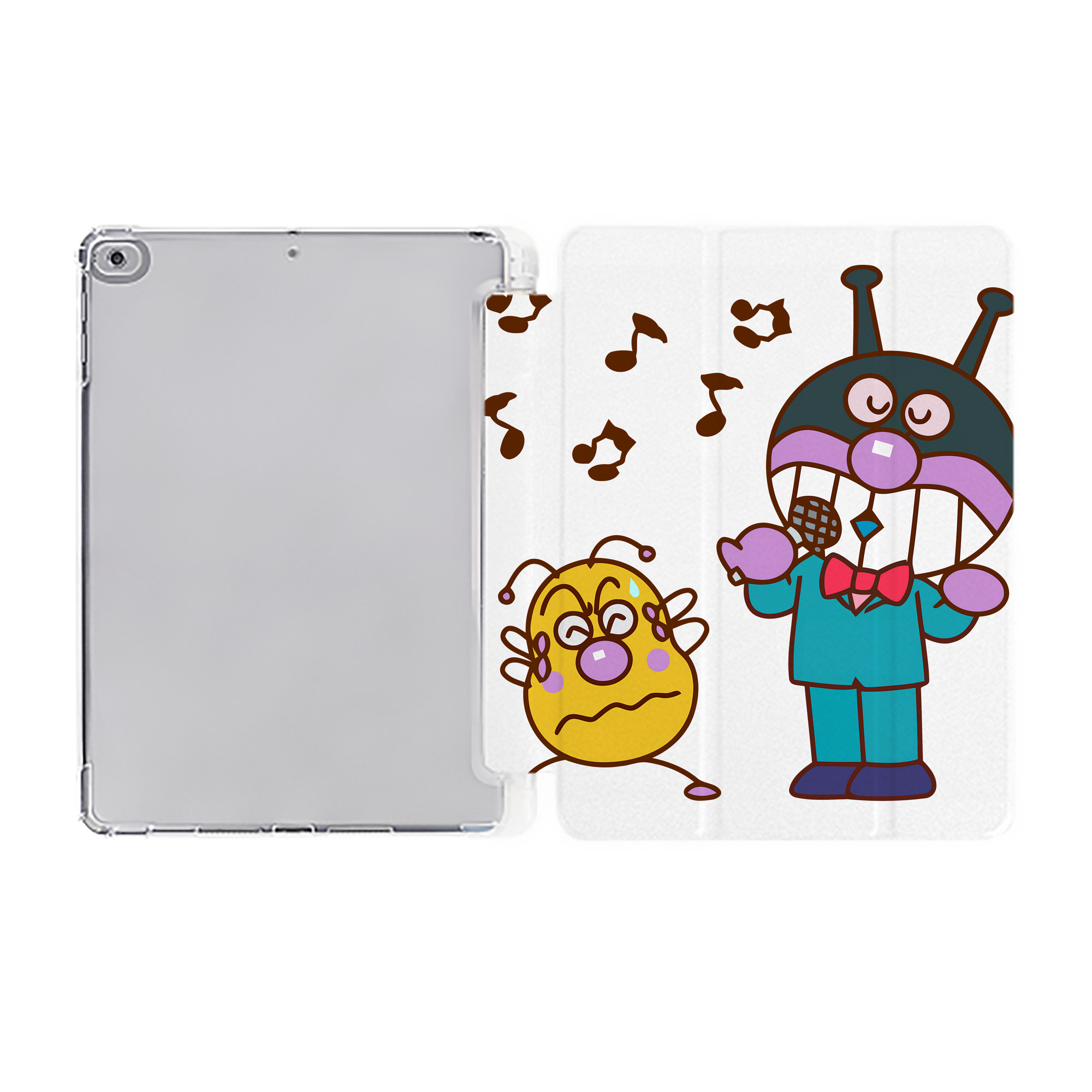 （画像用） アンパンマン Anpanman IPad ケース ペン収納付き 三つ折りスタンド PUレザー×シリコン 対応機種9.5/10.5/10.9インチ
